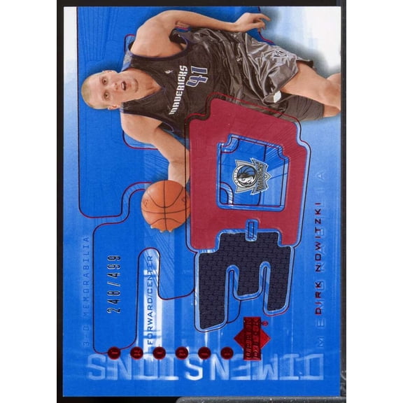 Dirk Nowitzki 2003-04 Upper Deck Triple Dimensions 3-D Shooting Shirt Jersey #41