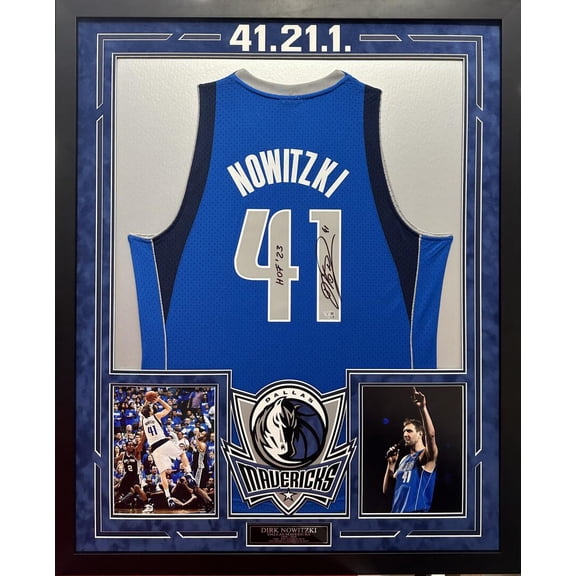 Dirk Nowitzki Autographed Hand Signed Custom Framed Dallas Mavericks Jersey W/ Inscription - Fanatics COA