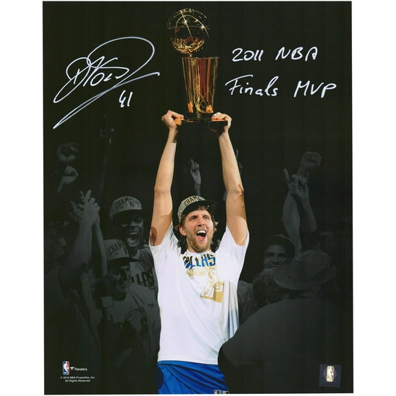 Dirk Nowitzki Dallas Mavericks Autographed 11" x 14" 2011 NBA Finals Spotlight Photograph with "2011 NBA Finals MVP" Inscription - Fanatics Authentic Certified