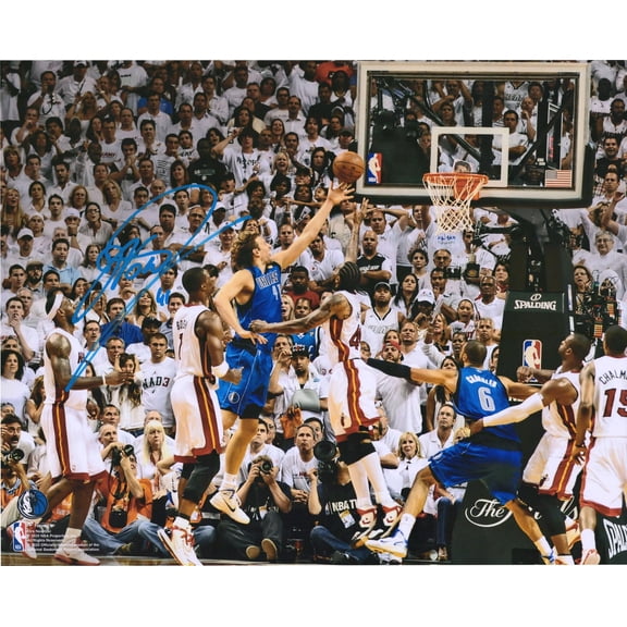 Dirk Nowitzki Dallas Mavericks Autographed 16" x 20" 2011 NBA Finals Game 2 Winning Shot vs. Miami Heat Photograph - Signed in Blue Ink - Fanatics Authentic Certified