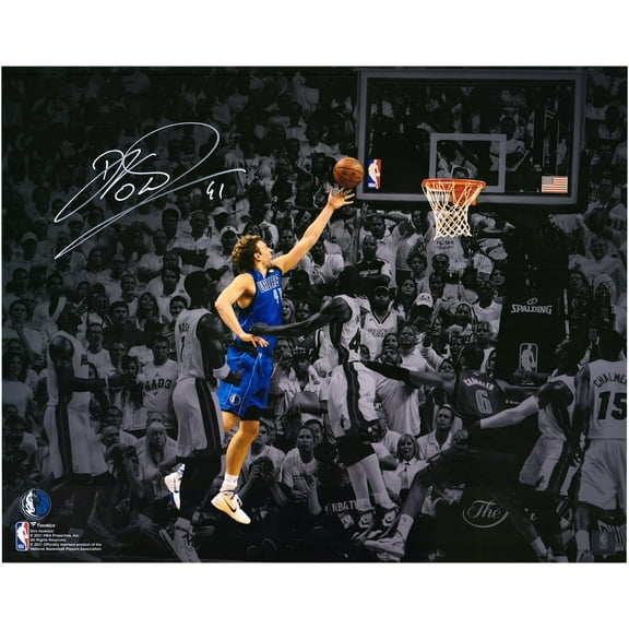 Dirk Nowitzki Dallas Mavericks Autographed 16" x 20" Game Winning Shot vs. Miami Heat Spotlight Photograph - Fanatics Authentic Certified