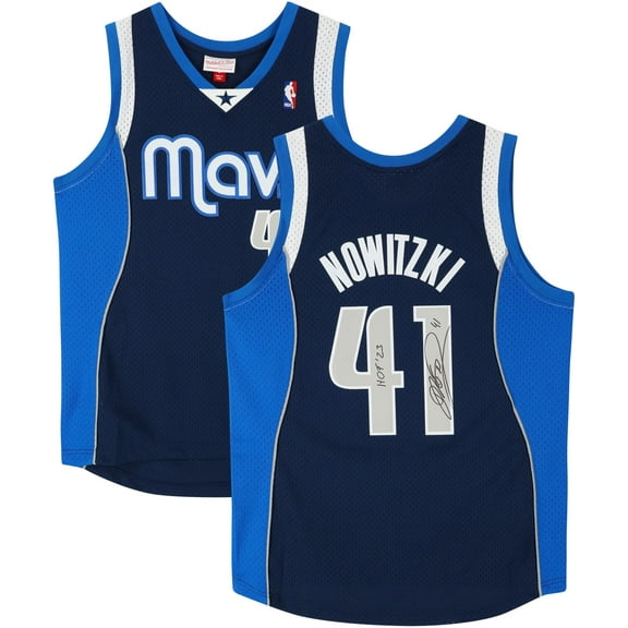 Dirk Nowitzki Dallas Mavericks Autographed Navy Mitchell & Ness 2010-2011 Swingman Jersey with "HOF 2023" Inscription - Fanatics Authentic Certified
