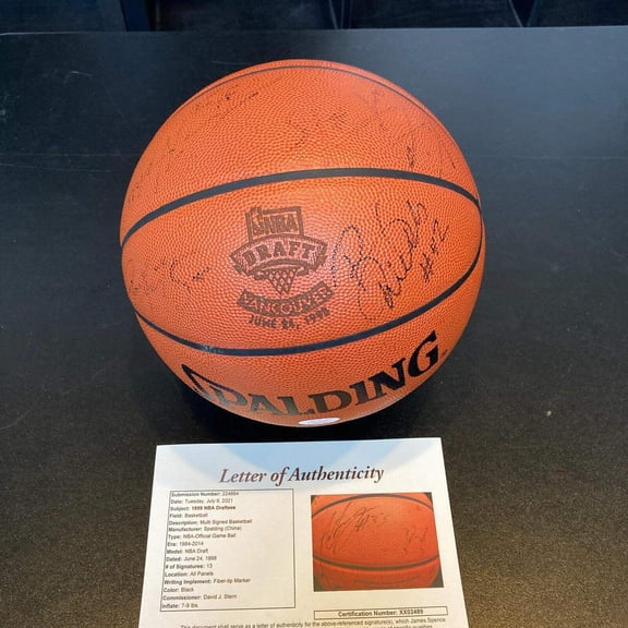 Dirk Nowitzki Vince Carter Paul Pierce 1998 NBA Draft Signed Basketball JSA COA