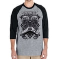 thumbnail image 1 of Dirkschneider Flying V Raglan Baseball Grey T-Shirt, 1 of 1