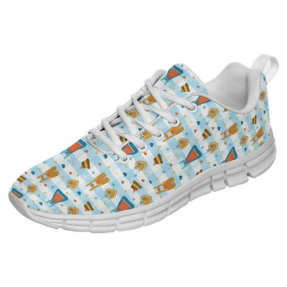 Dirndl Dress Lederhosen Oktoberfest Shoes for Men Women Running Sneakers Breathable Casual Sport Tennis Shoes Gift for Him Her White Size 7
