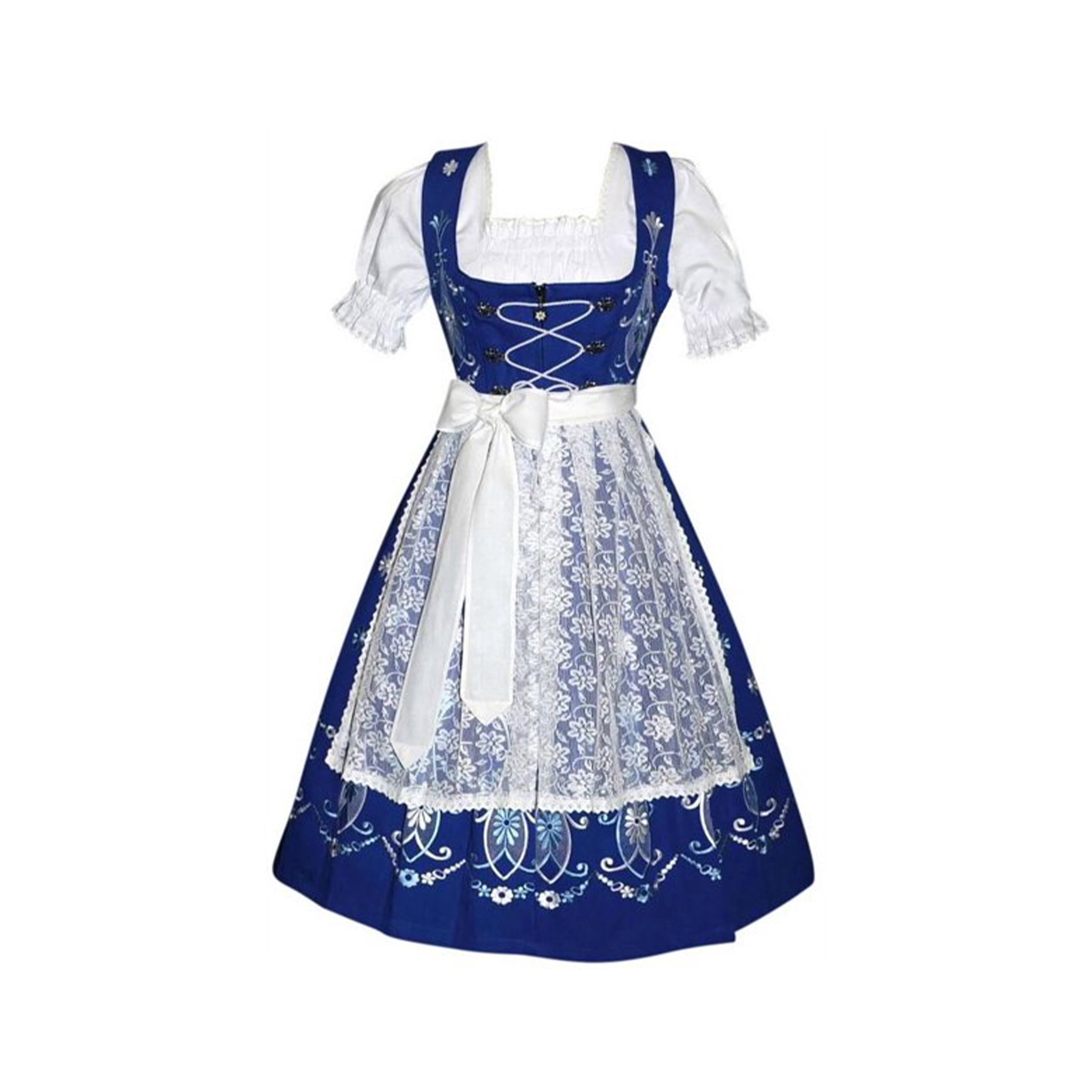 chinese dress ladies German Green Long Sleeve Dirndl Dress (B-38