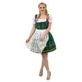 thumbnail image 1 of Dirndl Trachten Haus 3 Piece Short German Oktoberfest Dirndl Cotton Dress for Womens and Girls - Green, 1 of 9