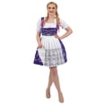 thumbnail image 1 of Dirndl Trachten Haus 3 Piece Short German Oktoberfest Dirndl Cotton Dress for Womens and Girls - Purple, 1 of 11