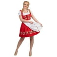 thumbnail image 1 of Dirndl Trachten Haus 3 Piece Short German Oktoberfest Dirndl Cotton Dress for Womens and Girls - Red, 1 of 10