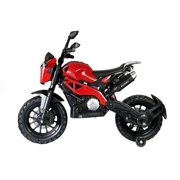 Dirt Bike 12V Motorcycle Red for Girls Boys With Music, Robber Tire Kids Electrics Motorcycle for Children