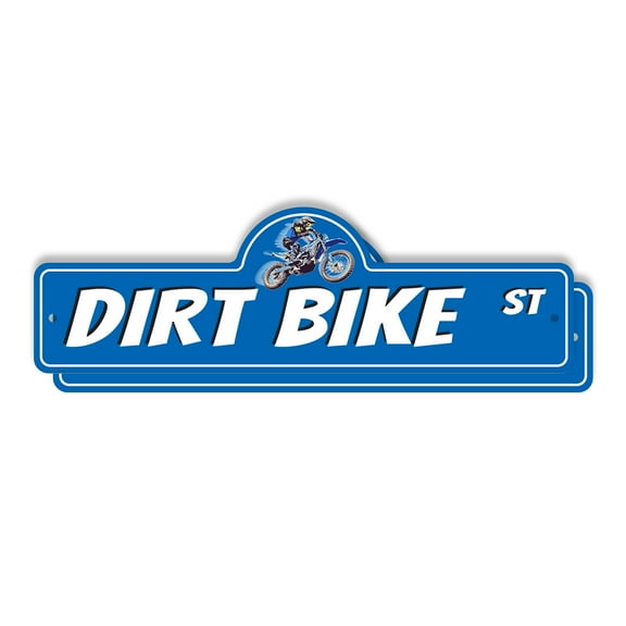 Dirt Bike (2 Pack) Plastic Street Sign - 6 Inch X 18 Inch Gift Sports Racing Off-Road Extreme Stunt Trail Motorcycle Adventure Outdoor Fun