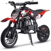 TOXOZERS Dirt Bike,50cc 2-stroke Gas Mini Bike for Kids 8-14,With Front Fork and Rear Mono Shock, Up to 25 Mph,red
