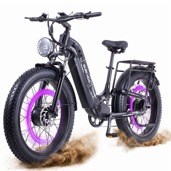 Dirt Bike for Adults 5000W Dual Motor 40MPH 210Nm Torque 52V 35Ah 100 Miles 26" Fat Tire Off Road E-Motorized Dirt bicycle Full Suspension Dual Hydraulic Brakes UL2849 Low-Step cycling