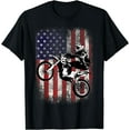 thumbnail image 1 of Dirt Bike American Flag Motocross Biker 4th of July T-Shirt Black 3X-Large, 1 of 4