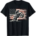 thumbnail image 1 of Dirt Bike American Flag Motocross Biker Vintage USA Softstyle Unisex T-Shirt,Black Color,Size 3T, 1 of 5