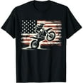 thumbnail image 1 of Dirt Bike American Flag Motocross Biker Vintage USA T-Shirt, 1 of 5