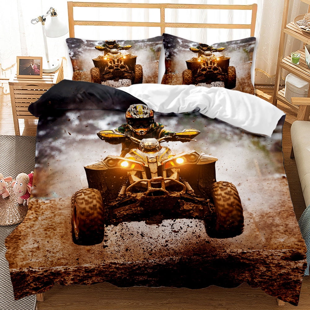 Dirt Bike Bedding Sets Motocross Race Car Duvet Cover Set Comforter