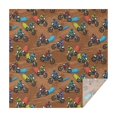 Dirt Bike and Color Dust Brown Square Tablecloth, Polyester Dining ...
