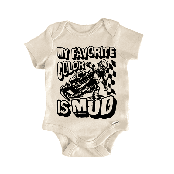 Dirt Bike Color Mud Newborn Baby Bodysuit