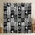 thumbnail image 1 of Dirt Bike Curtains for Bedroom Living Room (2 Panels, 52 x 84 Inch) Extreme Sports 30%-50% Blackout Curtainsative Racing Motocross Rider Buffalo Check Plaid Darkening Drapes Black White, 1 of 8