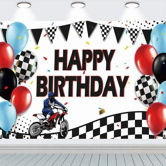 Dirt Bike Dirty Motocross Party Supplies Backdrop Banner Poster Birthday Decorations Background for Photography Taspestry