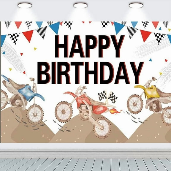 Dirt Bike Dirty Motocross Taspestry Wall Decor Backdrop Banner Party Supplies Poster Birthday Decorations Background for Photography Taspestry