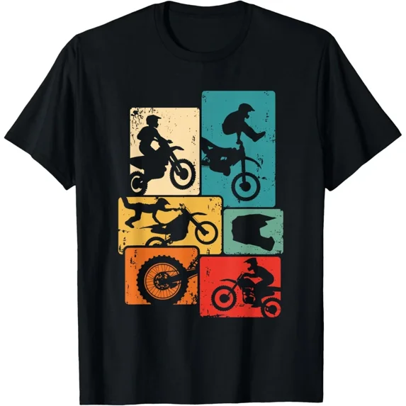Dirt Bike Enduro Kids Boys Supermoto Vintage Motocross Unisex T-Shirt, up to Size 5XL