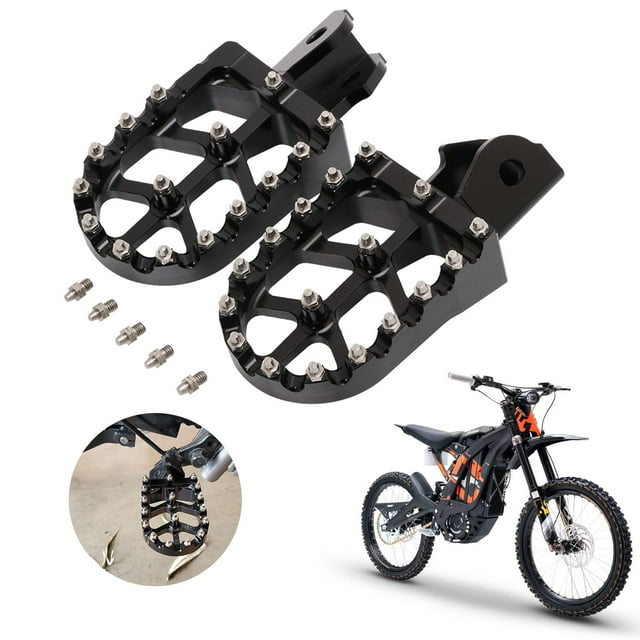 IUVWISN Aluminum Foot Pegs & Bracket Mount For Surron Light Bee X/S Electric Dirt Bike - Anodized, Frosted Finish