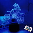 thumbnail image 1 of Dirt Bike Gifts, Motocross 3D Night Light for Kids for Xmas Holiday Birthday Gifts for Kids Motorcycle Fan with Remote Control 16 Colors Changing + 4 Changing Mode + Dim Function, 1 of 9