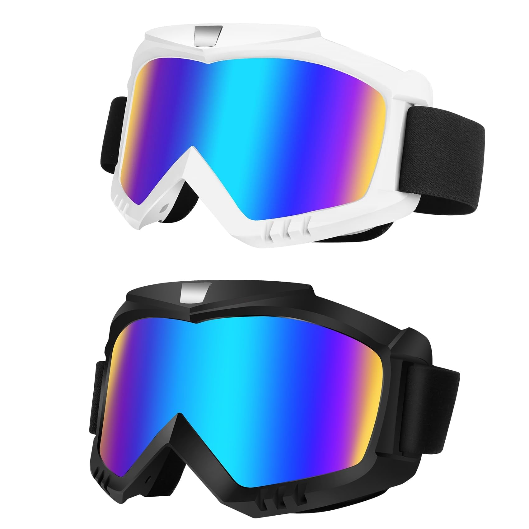 Dirt Bike Goggles 2 Pack - Motorcycle, ATV, Riding, Ski, Windproof Racing Glasses