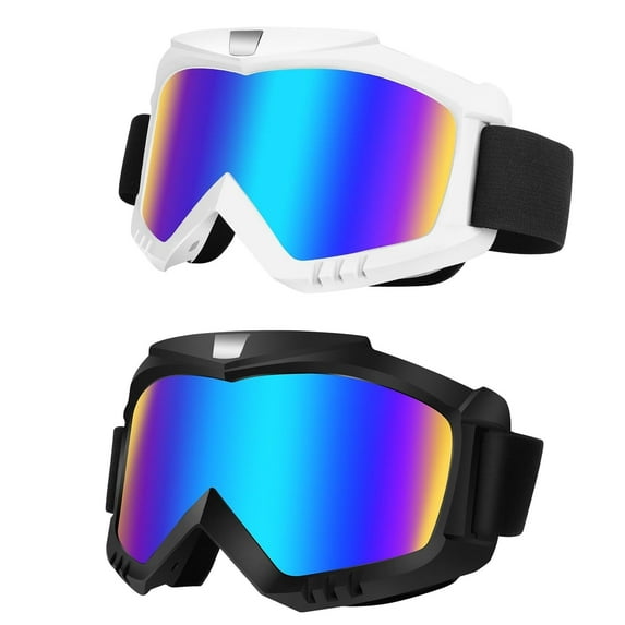 Dirt Bike Goggles, Motorcycle Goggles, 2 Pack ATV Goggles, Riding Goggles, Ski Goggles