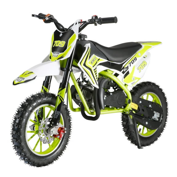 Dirt Bike for Kids, 49CC 2-Stroke Mini Motorcycle, 10-Inch Wheels, 30KM/H Speed, Off-Road Tires, Front/Rear Disc Brakes, Soft Cushion, Great Gift for Kids & Teens 5-14