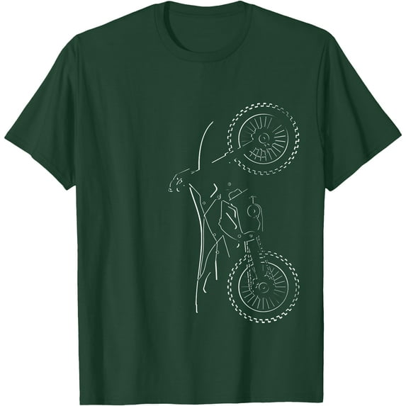 Dirt Bike Motocross Apparel Softstyle Unisex T-Shirt,Forest Green Color,Size XL