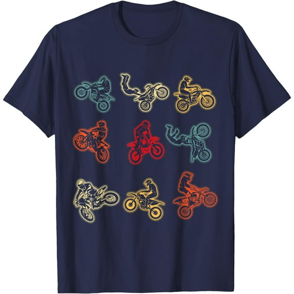 Dirt Bike Motocross Enduro Dirt Biking Kids Boys Softstyle Unisex T-Shirt,Navy Color,Size 2T