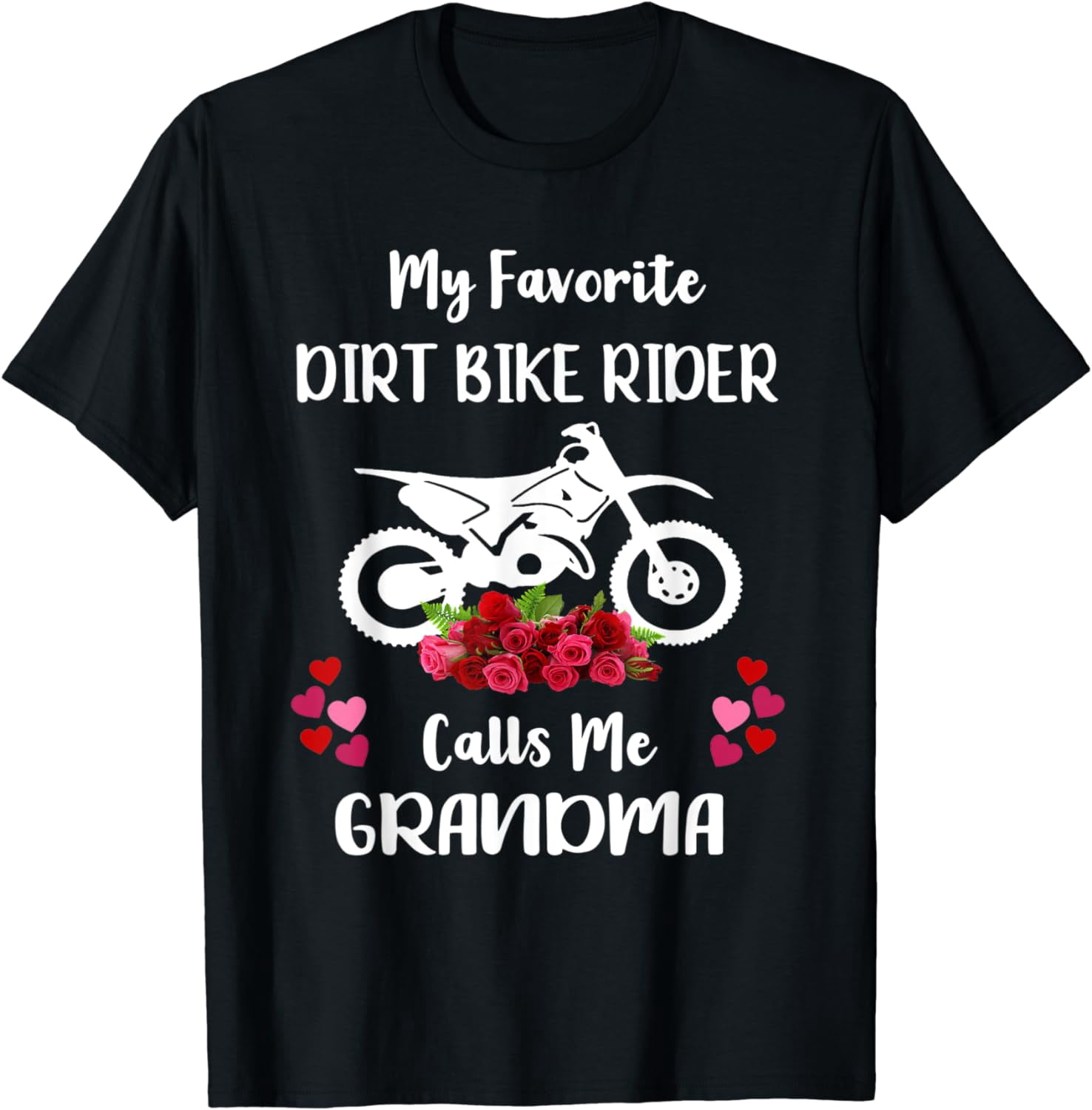 Motocross Grandma Heart Ladies' Moisture-Wicking Long Sleeve V-Neck Tee