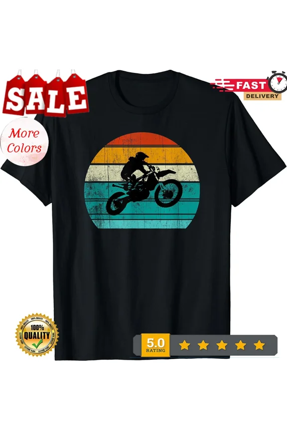 Dirt Bike Motocross Motorcycle Vintage Retro Unisex T-Shirt