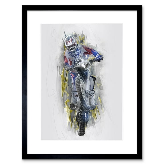 Dirt Bike Motocross Sport Graphic Framed Wall Art Print