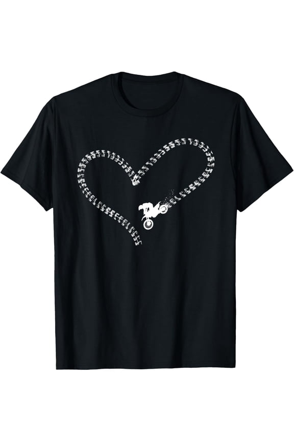 Dirt Bike Motorcross MX Rider Vintage Girl Heart T-Shirt