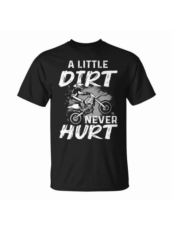 Dirt Bike Motorcycle Motocross Biker Graphic Tee Boys Men Cotton Casual Off-Road Racing Rider Gift T-Shirt, Size L, Color Black