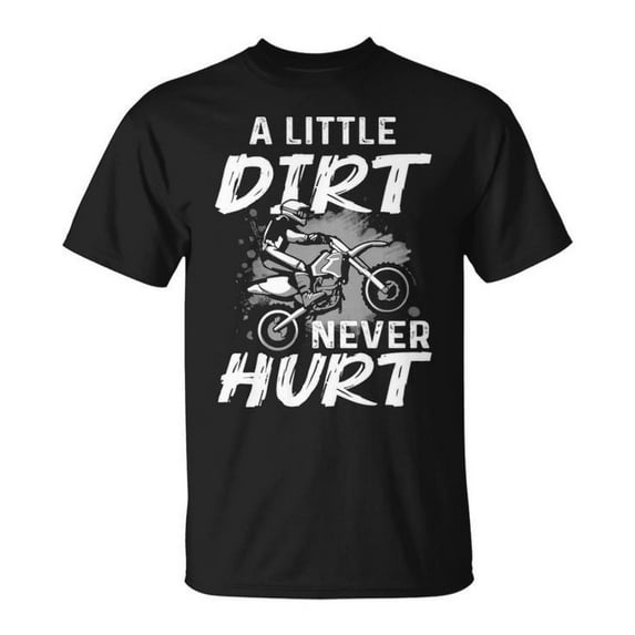 Dirt Bike Motorcycle Motocross Biker Graphic Tee Boys Men Cotton Casual Off-Road Racing Rider Gift T-Shirt, Size M, Color Black