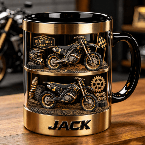 Dirt Bike Mug Personalized Legend Motocross Coffee Cup Gift for Riders