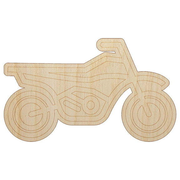 Dirt Bike Off-road Motorcycle Vehicle Wood Shape Unfinished Piece Cutout Craft DIY Projects - 6.25 Inch Size - 1/8 Inch Thick
