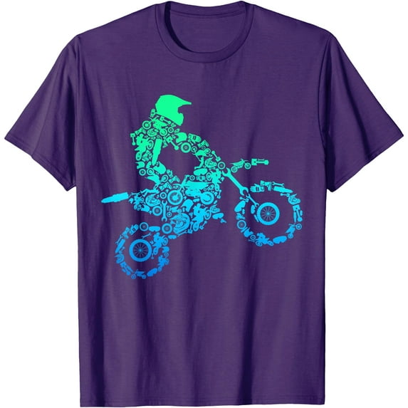 Dirt Bike Rider Motocross Enduro Biking Gift Softstyle Unisex T-Shirt,Purple Color,Size YXL
