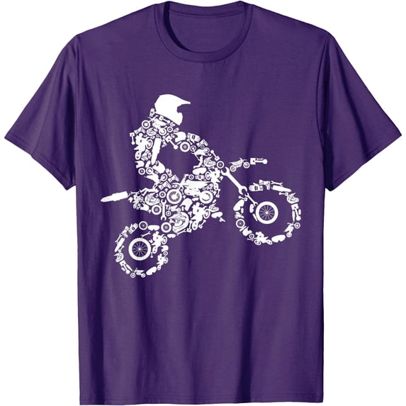 Dirt Bike Rider Motocross Enduro Dirt Biking Softstyle Unisex T-Shirt,Purple Color,Size YL