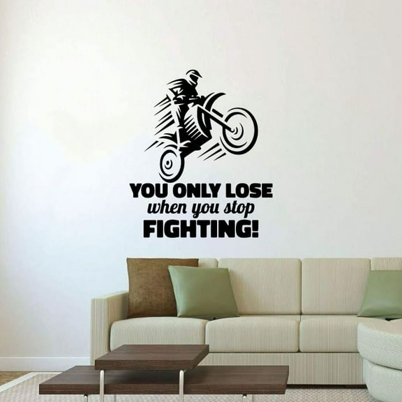 Dirt Bike The Rider Should Never Be The Slowest Part On the Bike Vinyl Wall Sticker Art Decal Sports Boy Kids Room Design Bedroom Bike Extreme Sports House Home Wall Sticker Decor Size (24x40 inch)