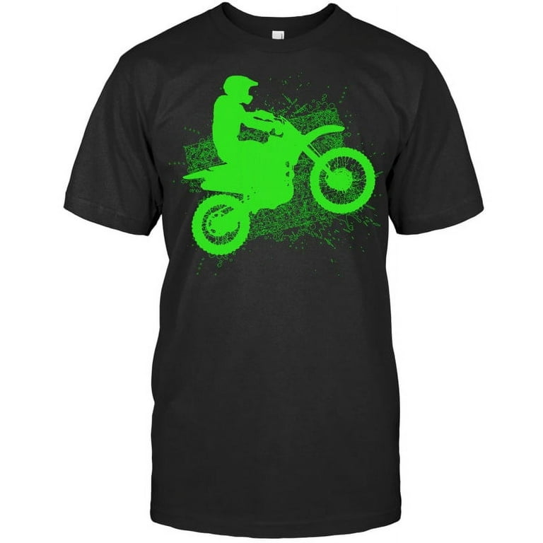 Dirt Bike Rider Tire Tracks Neon Green Youth T Shirt Dirt Bike Rider Tire Tracks Neon Green Youth T Shirt
