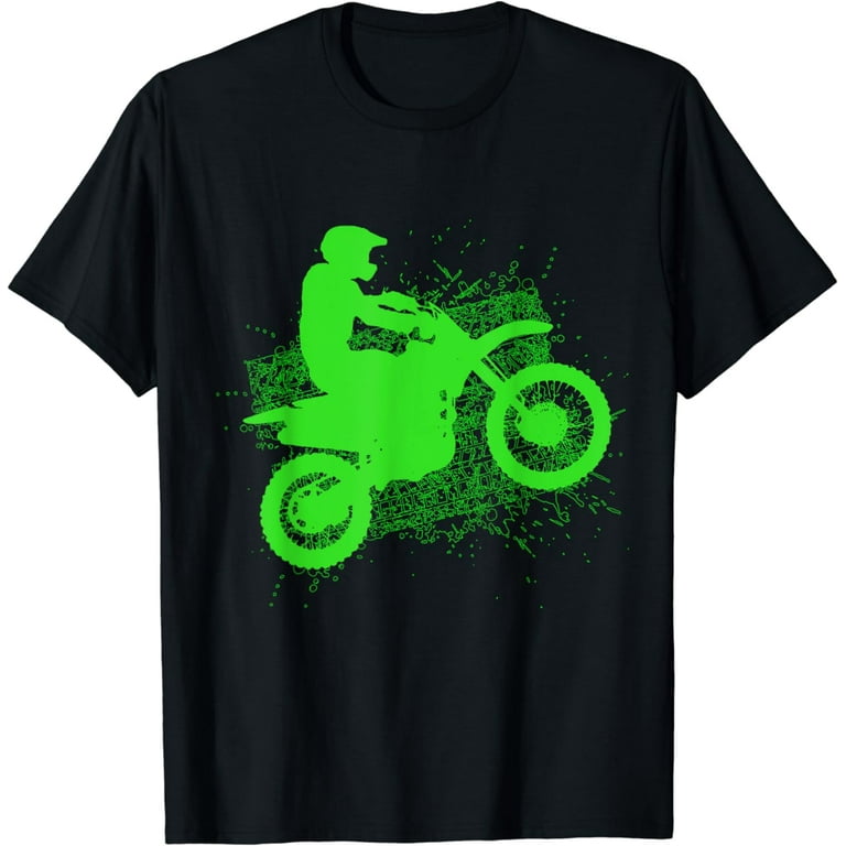 Dirt Bike Rider Tire Tracks Neon Green Youth T Shirt Dirt Bike Rider Tire Tracks Neon Green Youth T Shirt