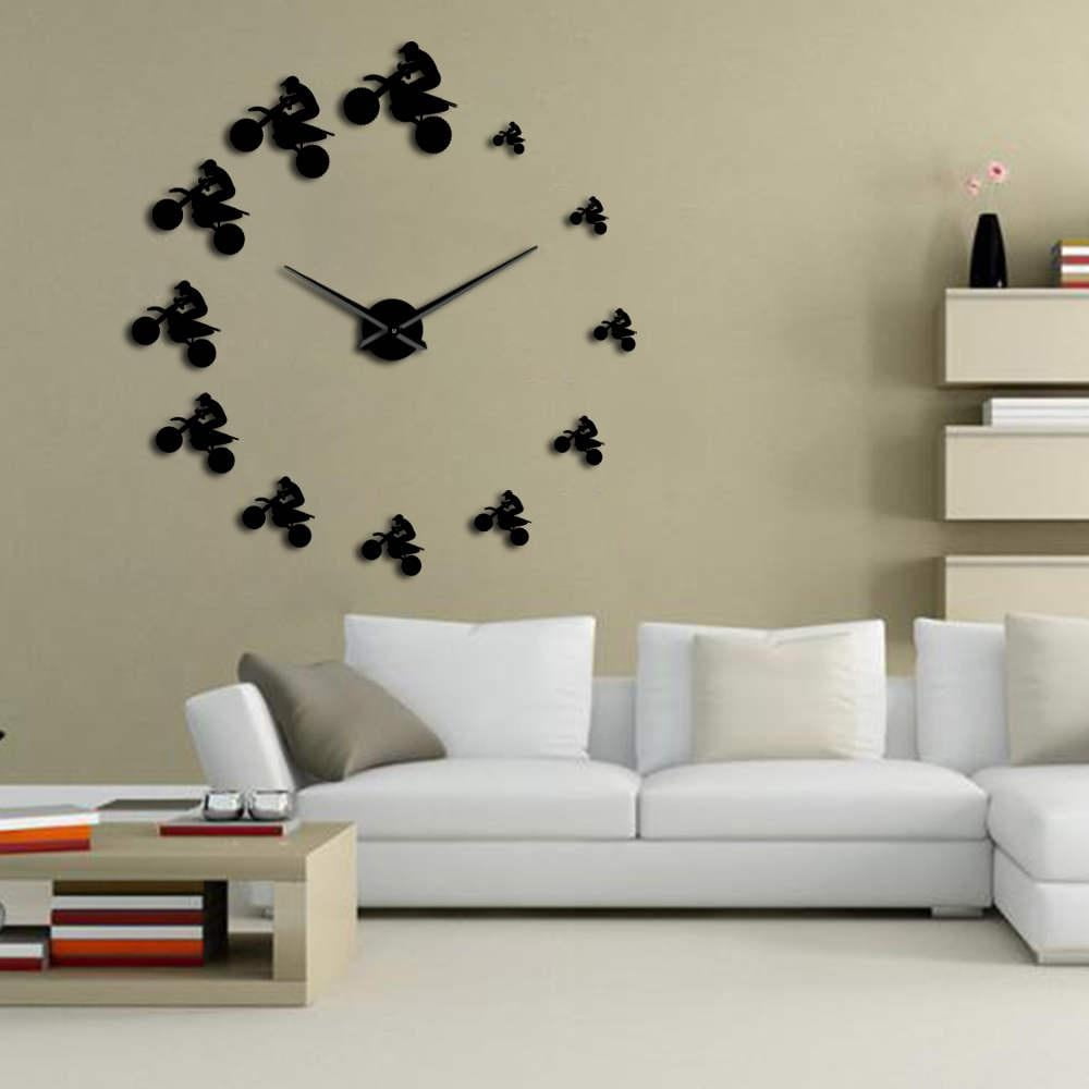 Dirt Bike Riders DIY Giant Wall Clocks Extreme Sports Aerial Dirt Bike ...