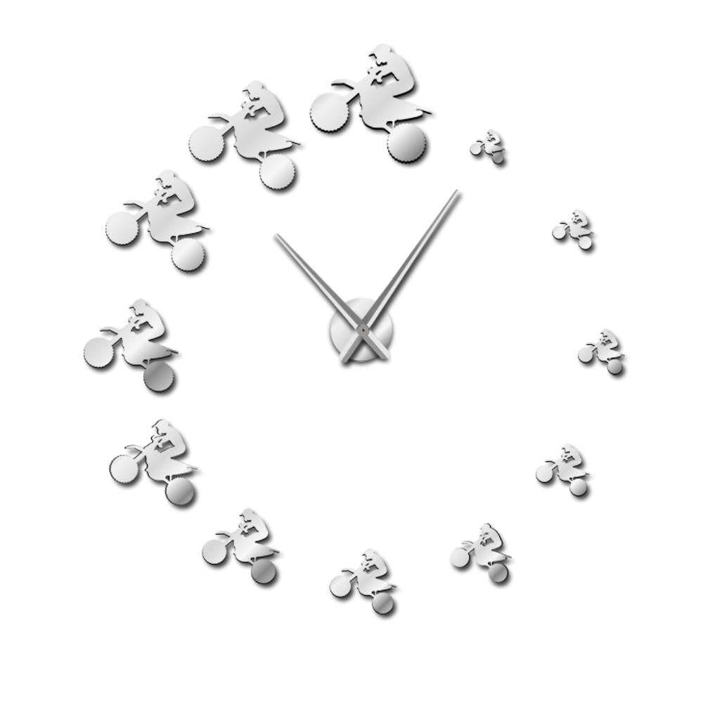Dirt Bike Riders DIY Large Wall Clock Extreme Sports Dirt Bike Wall ...