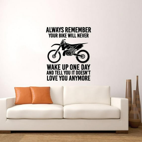 Dirt Bike Stop Taking Life So Seriously Not Like You're Getting Out Alive Vinyl Wall Sticker Art Decal Boy Kid Room Design Bedroom Bike Extreme Sports House Home Wall Sticker Decor Size(18x20 inch)